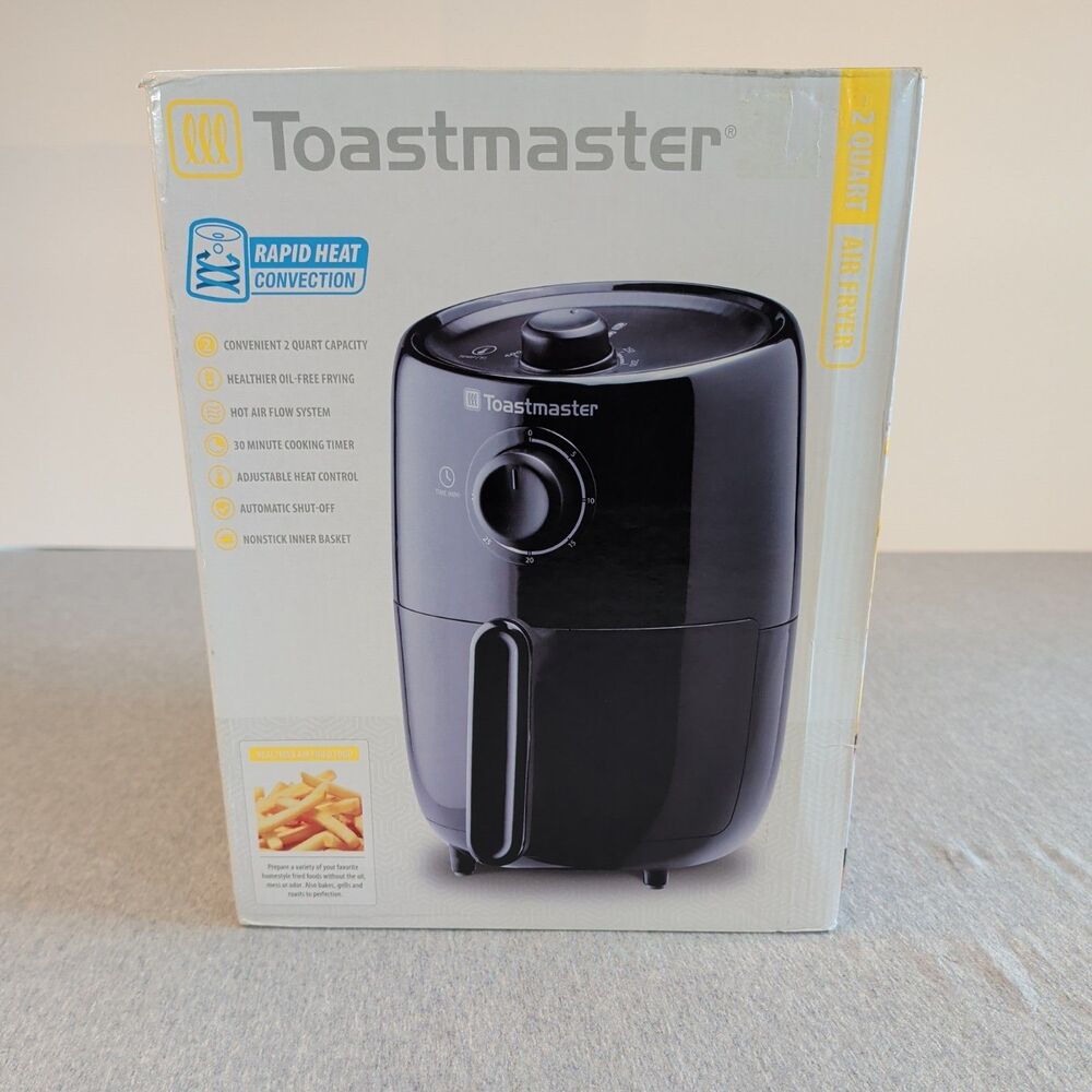 Toastmaster Air Fryer TM-200AF 2 Qt Black 1000W 120V Timer Temp Control